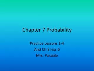 Chapter 7 Probability