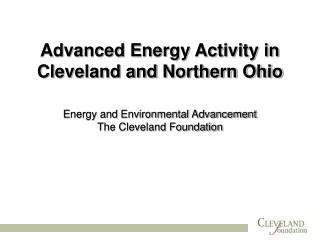 Advanced Energy Activity in Cleveland and Northern Ohio