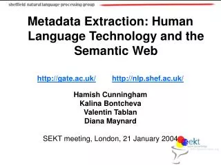 Metadata Extraction: Human Language Technology and the Semantic Web