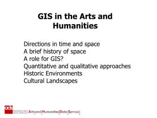 Directions in time and space A brief history of space A role for GIS?