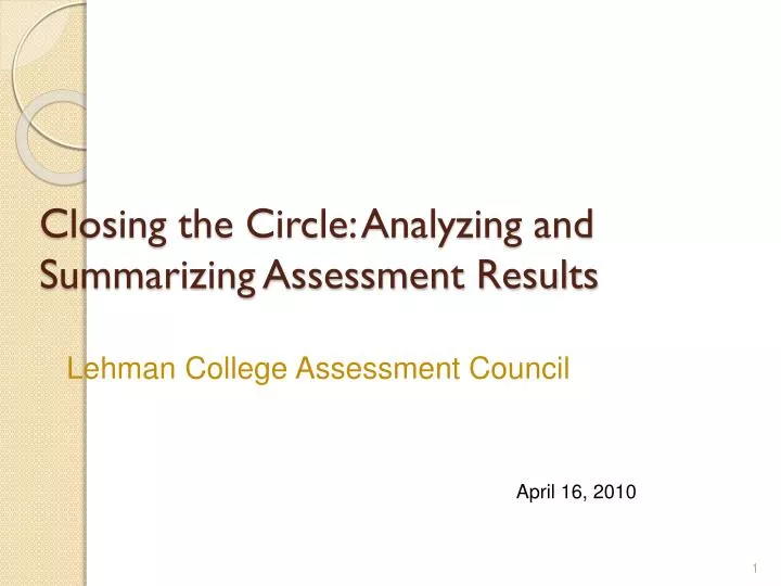 closing the circle analyzing and summarizing assessment results