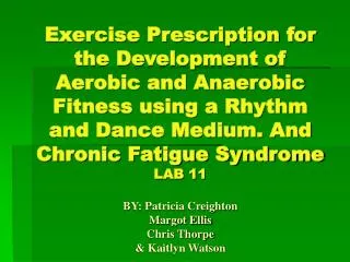 PART 1 Chronic Fatigue Syndrome