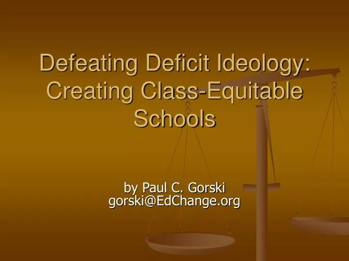 defeating deficit ideology creating class equitable schools