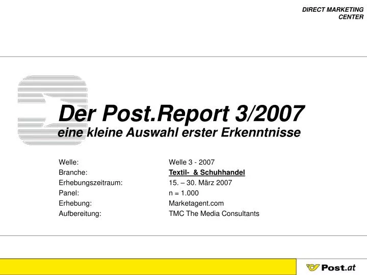 der post report 3 2007 eine kleine auswahl erster erkenntnisse