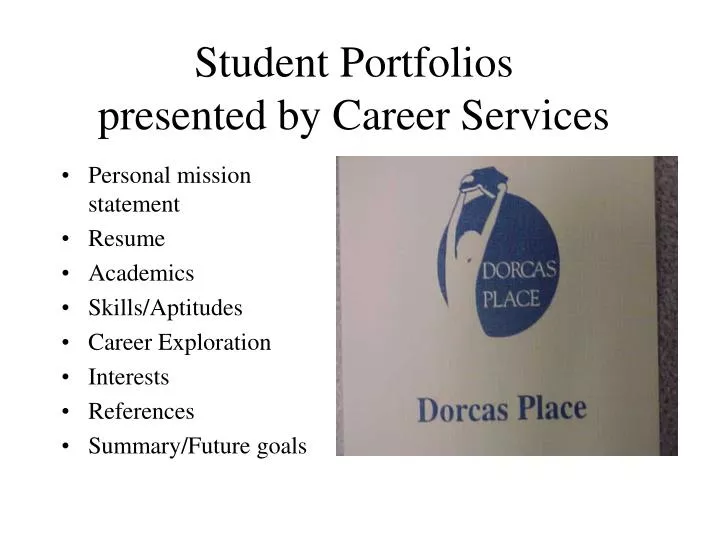 student portfolios presented by career services