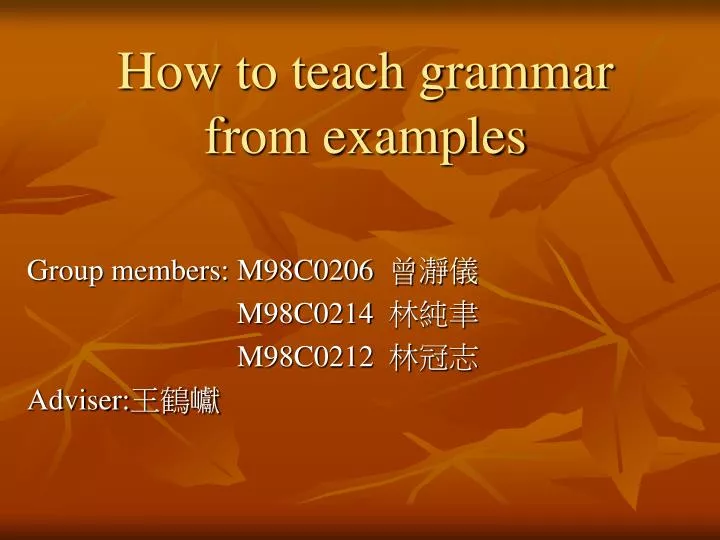 how to teach grammar from examples