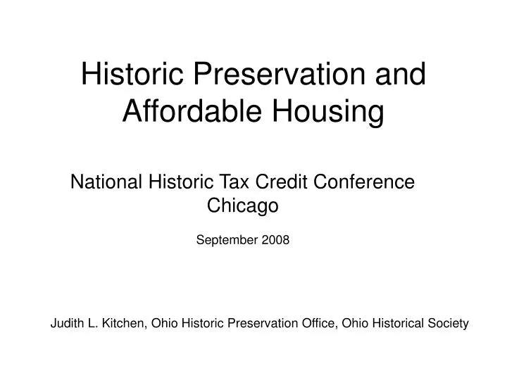 historic preservation and affordable housing