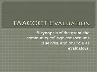 TAACCCT Evaluation