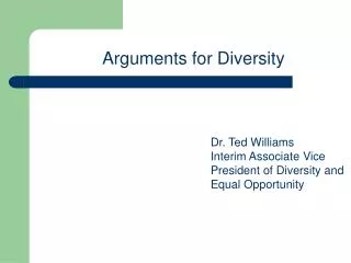 Arguments for Diversity