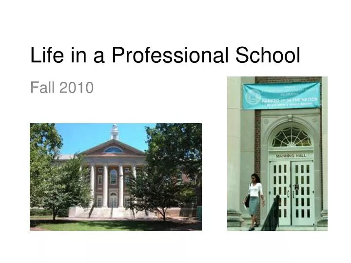 life in a professional school