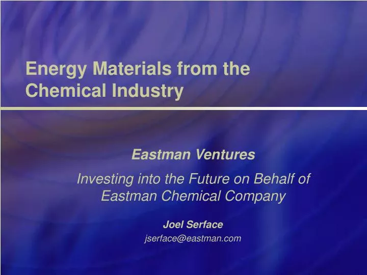 energy materials from the chemical industry
