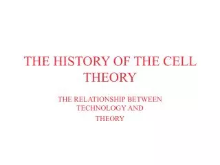 the history of the cell theory