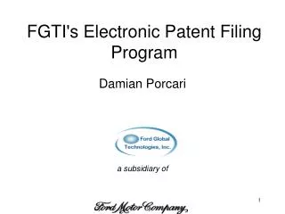 FGTI's Electronic Patent Filing Program