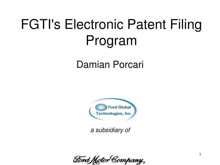 fgti s electronic patent filing program