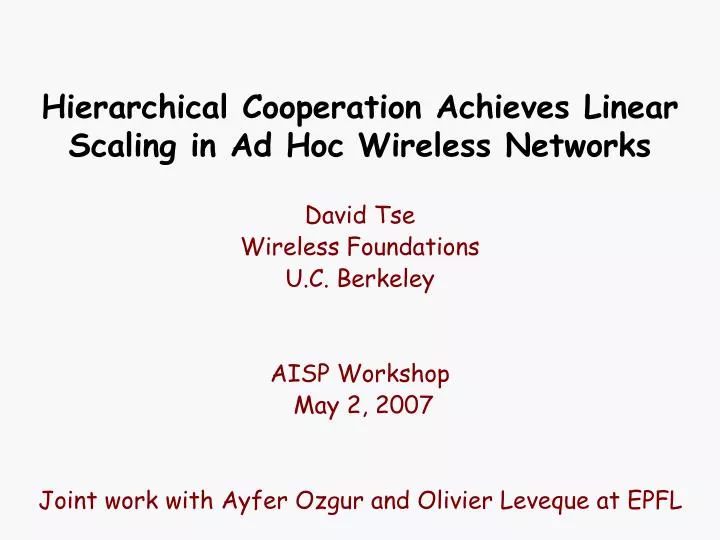hierarchical cooperation achieves linear scaling in ad hoc wireless networks