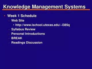 Knowledge Management Systems