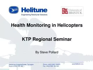 Health Monitoring in Helicopters KTP Regional Seminar By Steve Pollard