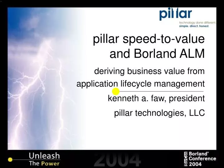 pillar speed to value and borland alm