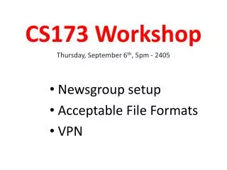 CS173 Workshop