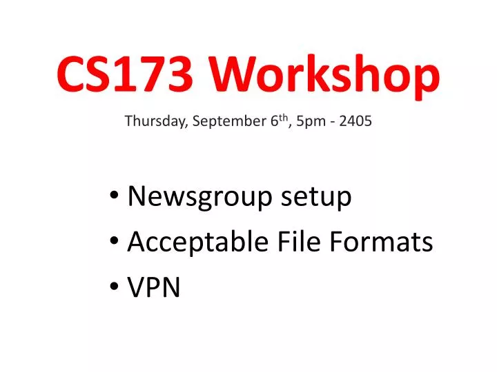 cs173 workshop