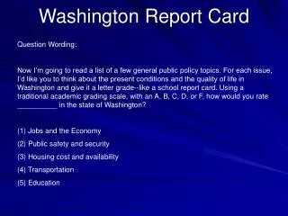 Washington Report Card
