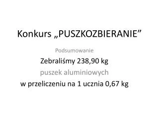 konkurs puszkozbieranie