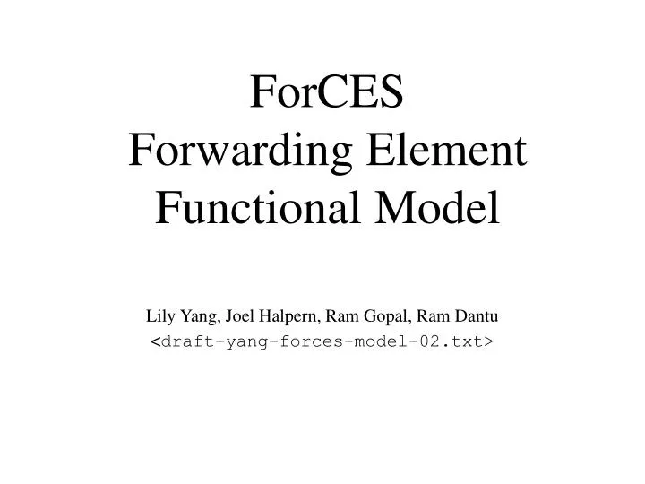 forces forwarding element functional model