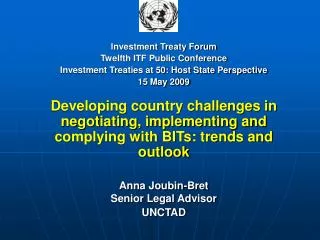 Investment Treaty Forum Twelfth ITF Public Conference