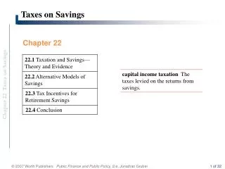 Taxes on Savings