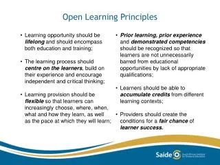 open learning principles
