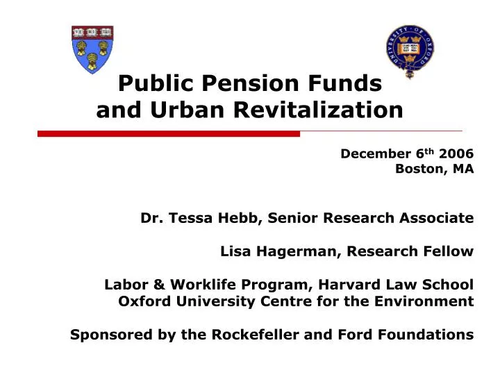 public pension funds and urban revitalization