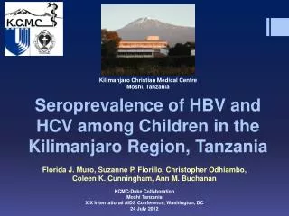Seroprevalence of HBV and HCV among Children in the Kilimanjaro Region, Tanzania