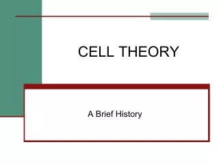 CELL THEORY