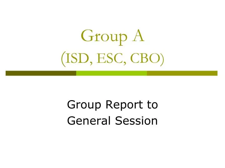 group a isd esc cbo