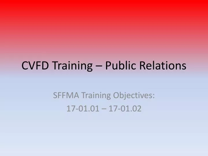 cvfd training public relations