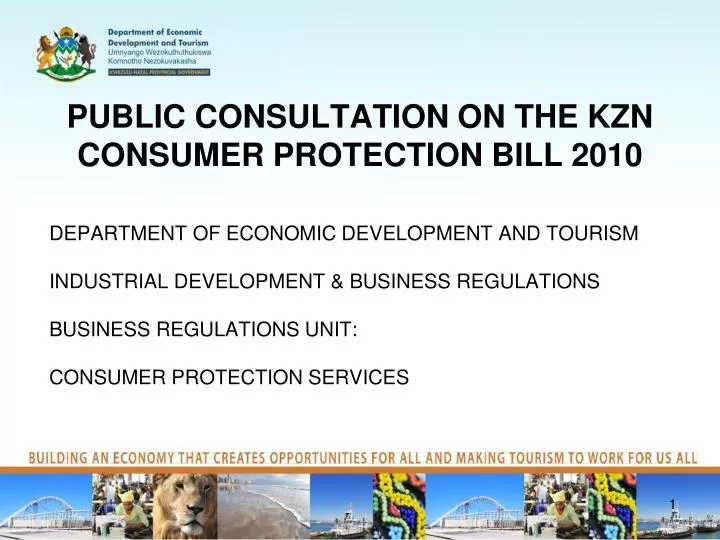 public consultation on the kzn consumer protection bill 2010