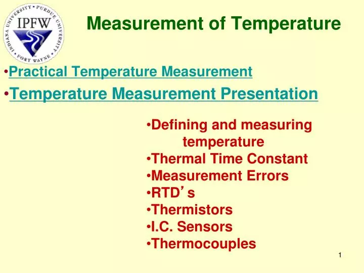 measurement of temperature