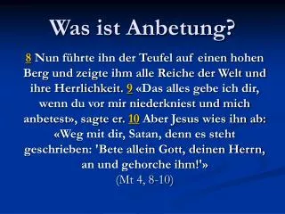 was ist anbetung