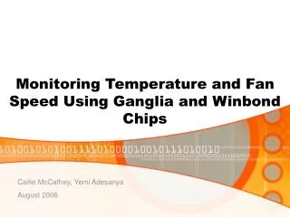 Monitoring Temperature and Fan Speed Using Ganglia and Winbond Chips