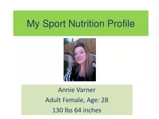 My Sport Nutrition Profile