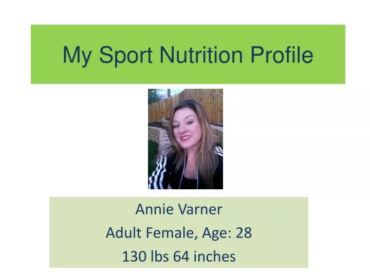 my sport nutrition profile