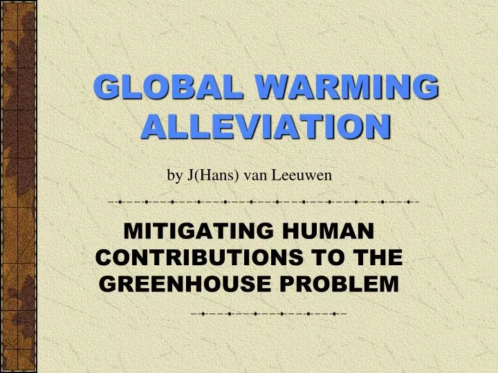global warming alleviation
