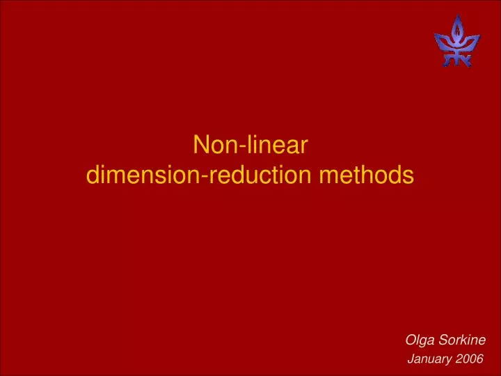 non linear dimension reduction methods