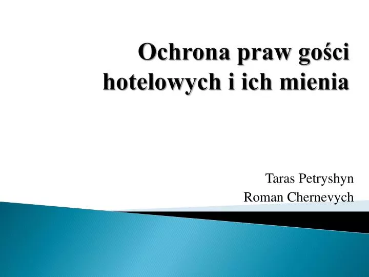 ochrona praw go ci hotelowych i ich mienia