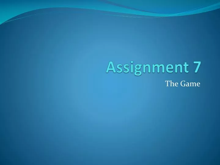 assignment 7