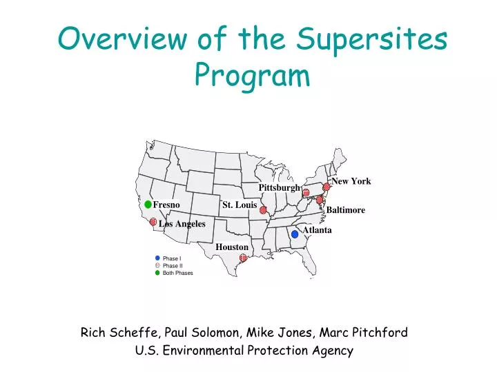 overview of the supersites program