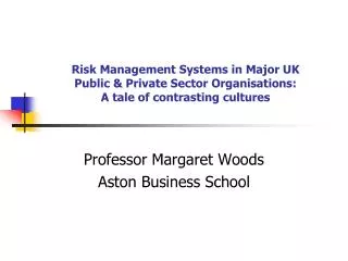 Professor Margaret Woods Aston Business School