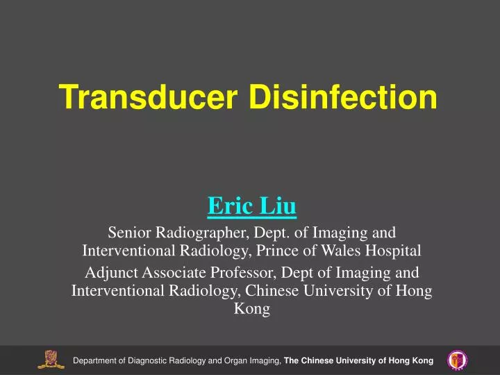 transducer disinfection