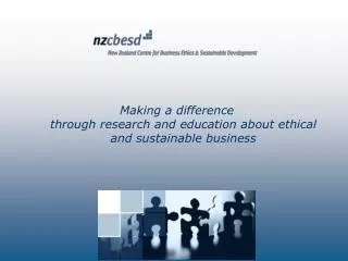 Making a difference through research and education about ethical and sustainable business