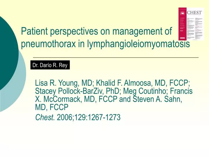 patient perspectives on management of pneumothorax in lymphangioleiomyomatosis